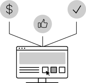 Graphic of computer with leads