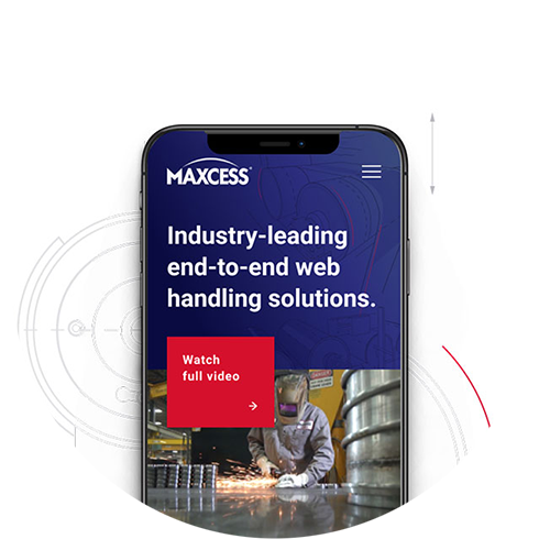 Maxcess website design on mobile