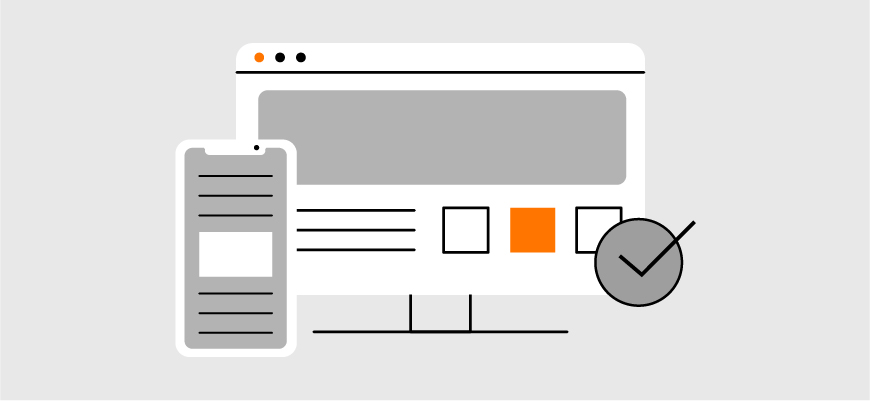 graphic emphasizing the importance of cross platform websites that can be viewed on desktops and mobile devices