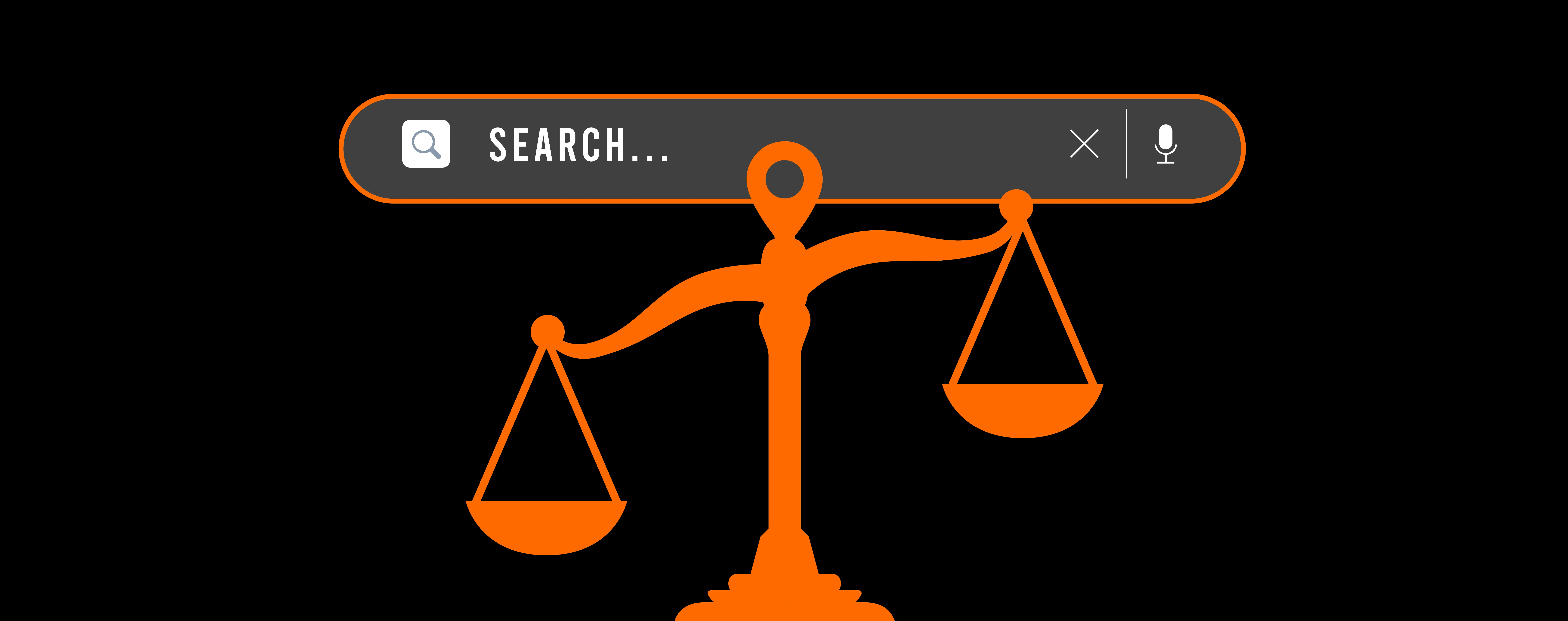 search bar with law symbol