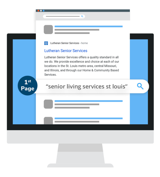 1st page ranking for senior living services st louis