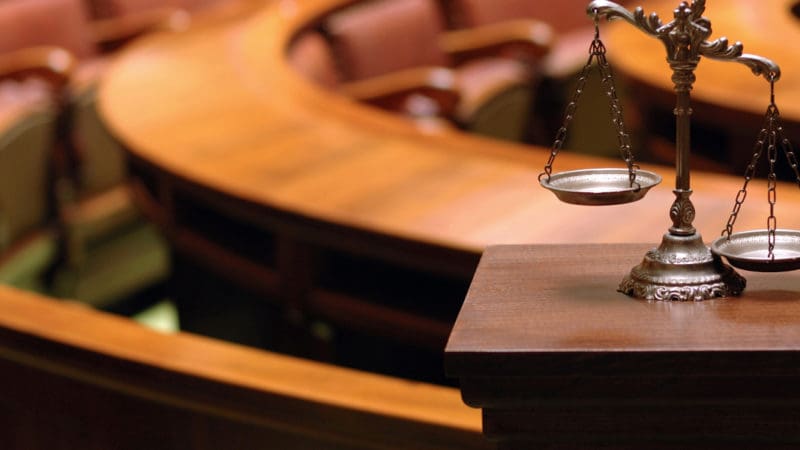 legal court room with chairs