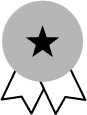 Icon of a ribbon with a star in the middle
