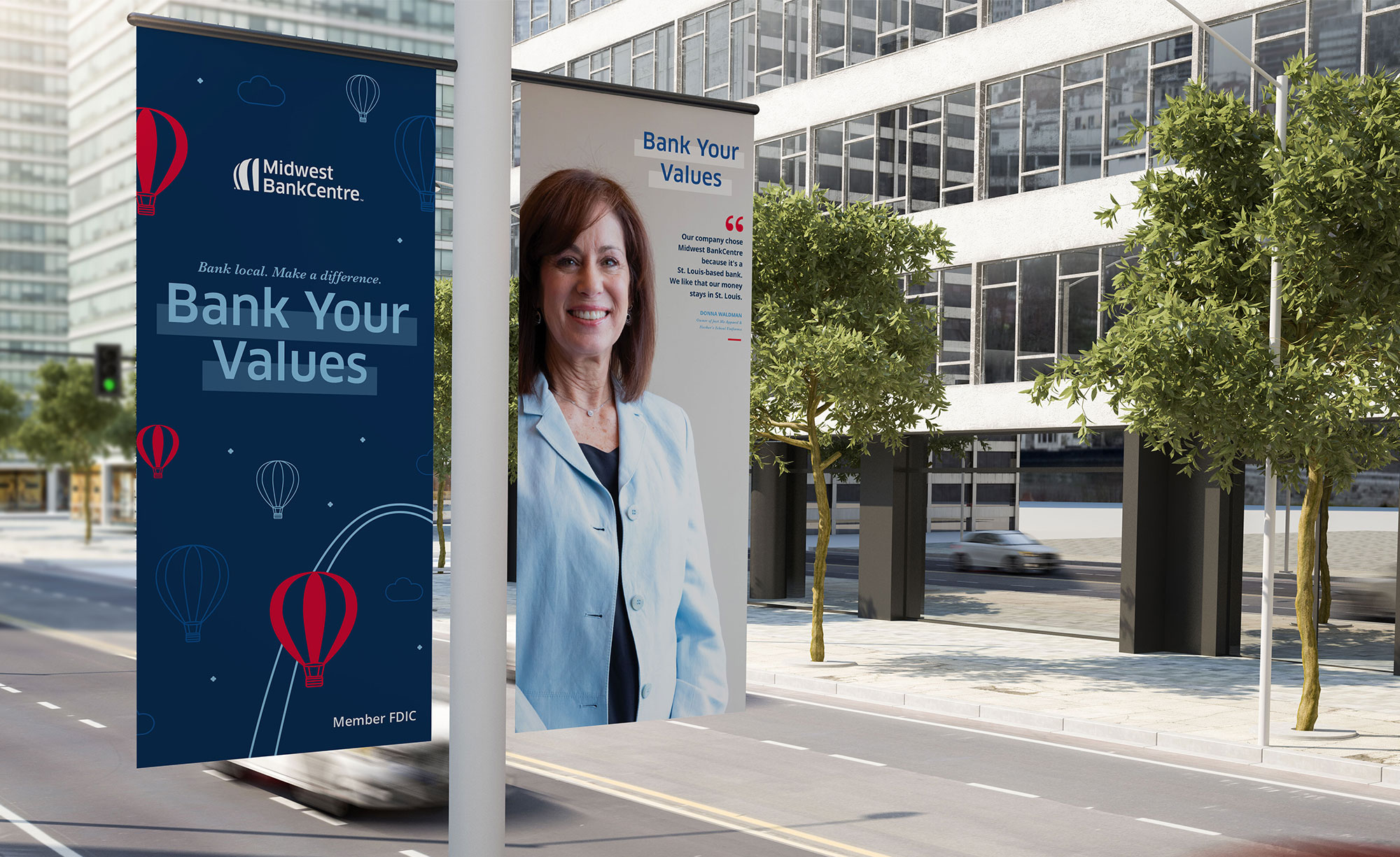 Midwest BankCentre street banners