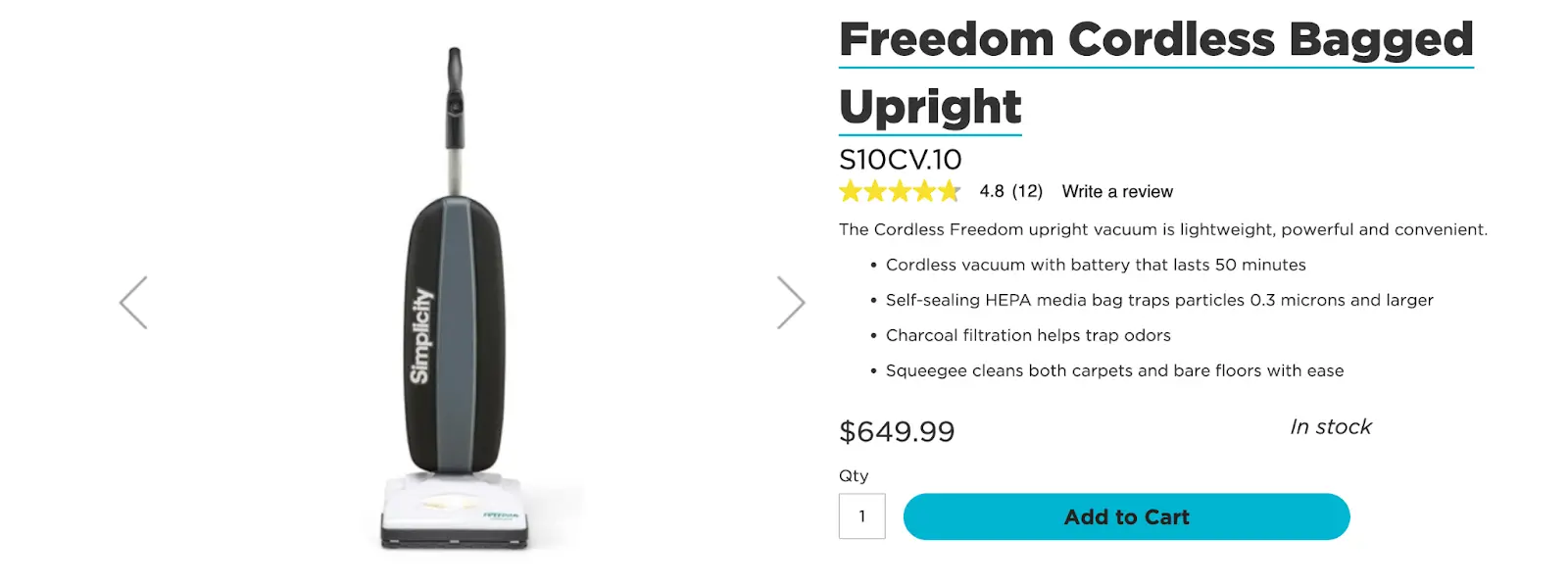 example of a product and copywriting