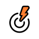 A lightning bolt hitting a target