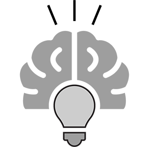 Brain with lightbulb