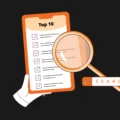 A clipboard with a Top Ten List on it