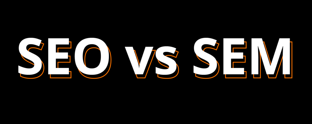 image that says seo vs sem