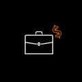 brief case next to a dollar sign