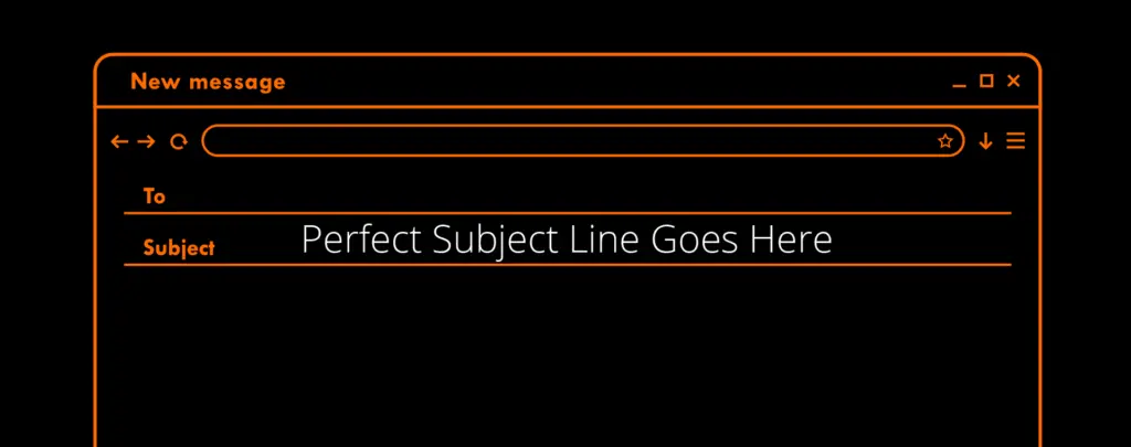 email mocked up with an email subject line