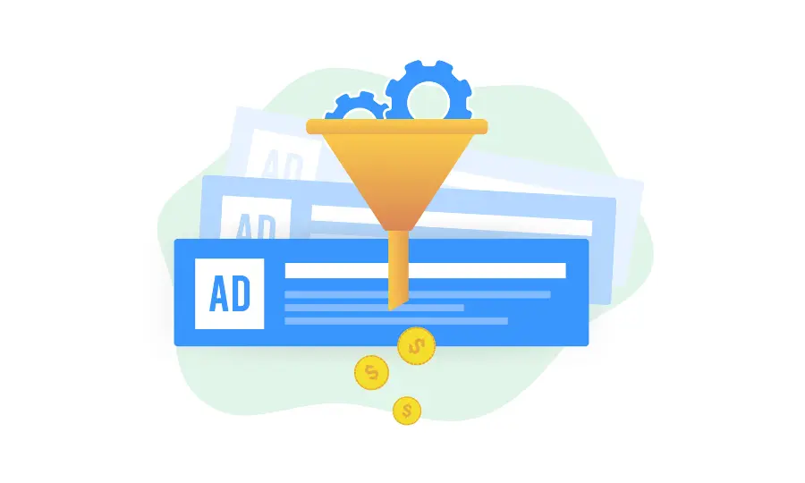online ads next to a money icons