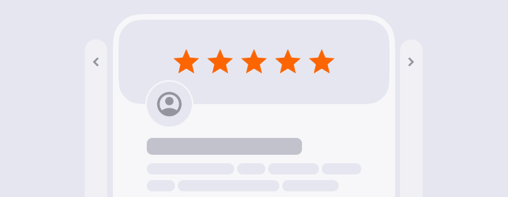Visual example of a review or testimonial