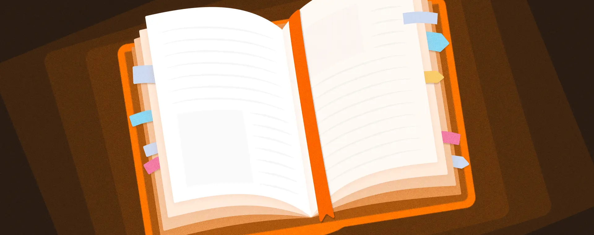 A book with tabs and a bookmark