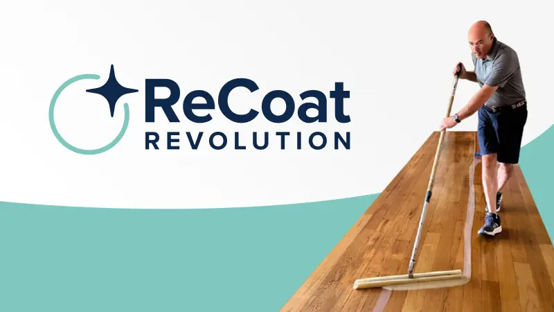 recoat revolution logo next to recoat revolution employee