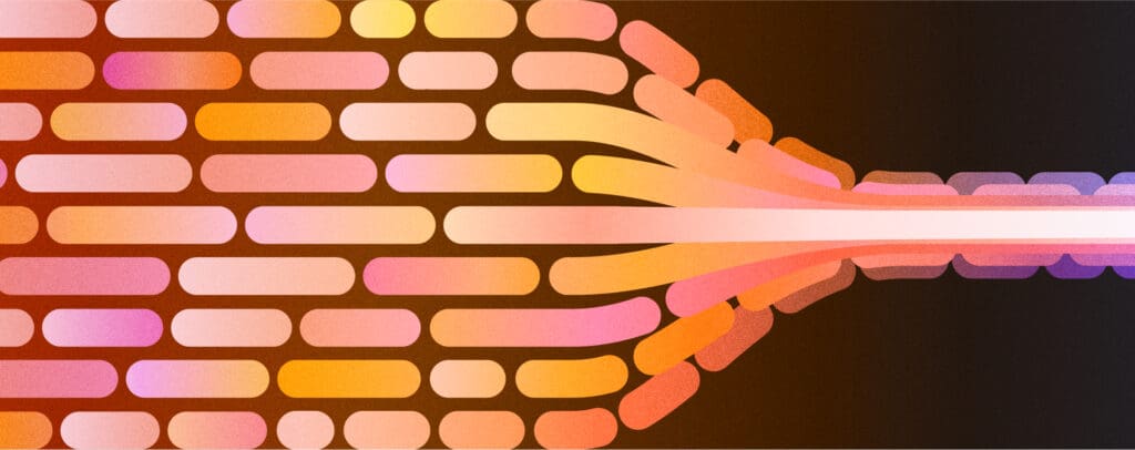 Brightly colored aggregator funnel