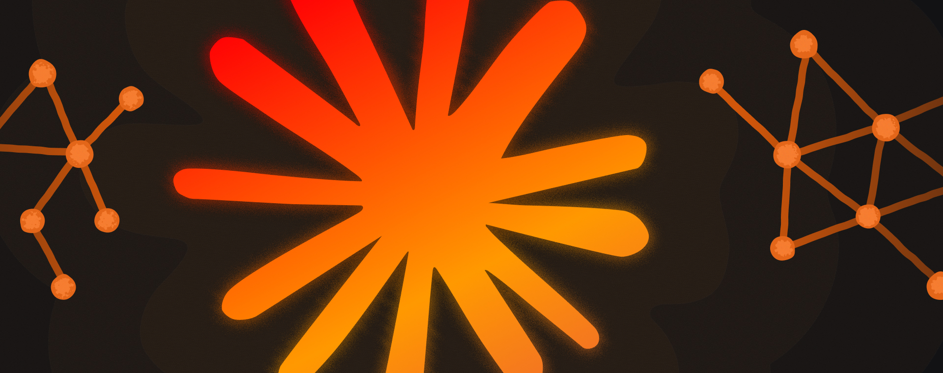 The Claude logo floating in a black space with lines and data points around it.