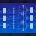 illustration of a neural network showing data flowing through connected layers, representing how Microsoft Copilot processes and transforms information using AI.