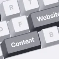 Close-up of a computer keyboard with certain keys highlighted to read: Effective Website Content