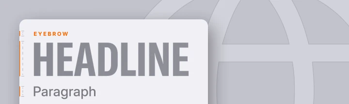 Website layout example showing clear visual hierarchy with eyebrow text, headline, and supporting paragraph
