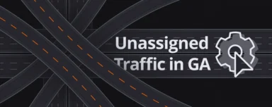 Stylized graphic of intersecting highways on a dark background, with the text "Unassigned Traffic in GA" beside a gear icon with a cursor.