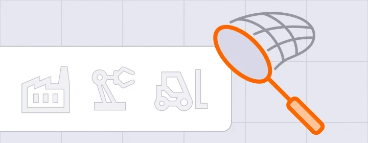icon representing lead identification and prospect targeting for manufacturing companies