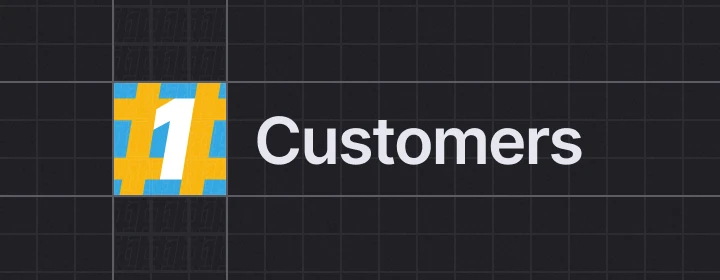 A dark grid background with the word “Customers” beside a highlighted icon block, representing the challenge of attracting and winning new manufacturing customers.