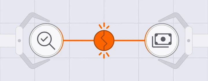 Illustration showing the connection between search visibility improvements and increased manufacturing revenue