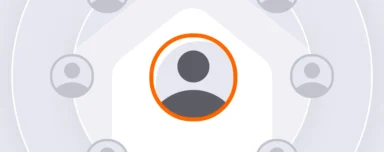 Employee at the center of a workplace network, illustrating the concept of managing up.